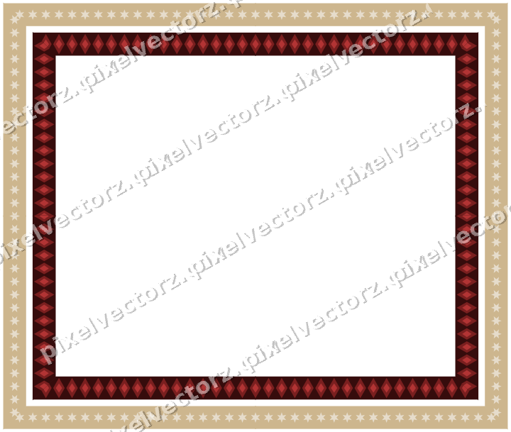 Decorative picture frame border in dark red with diamond band