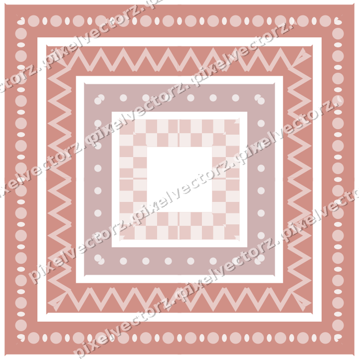 Decorative picture frame border in pale pink and pale red with dot row