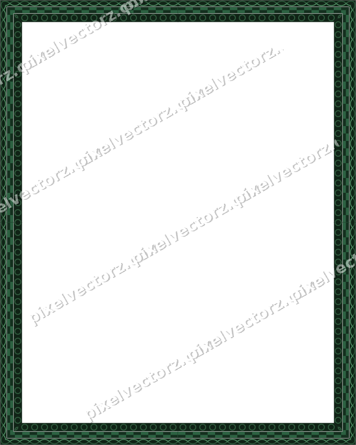 Decorative picture frame border in dark green and amber with guilloche