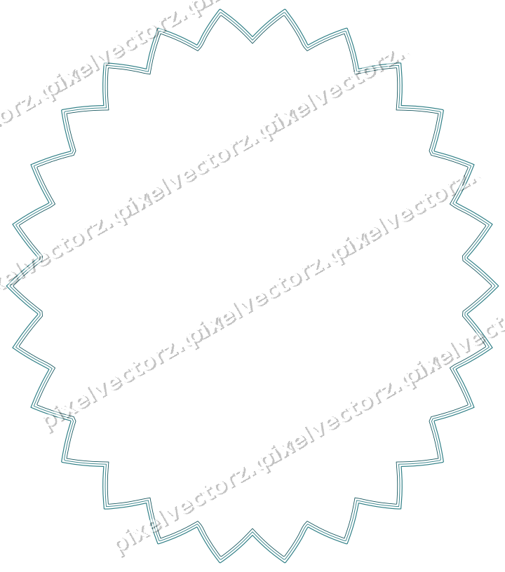 Decorative line art frame in dark teal and orange with oval