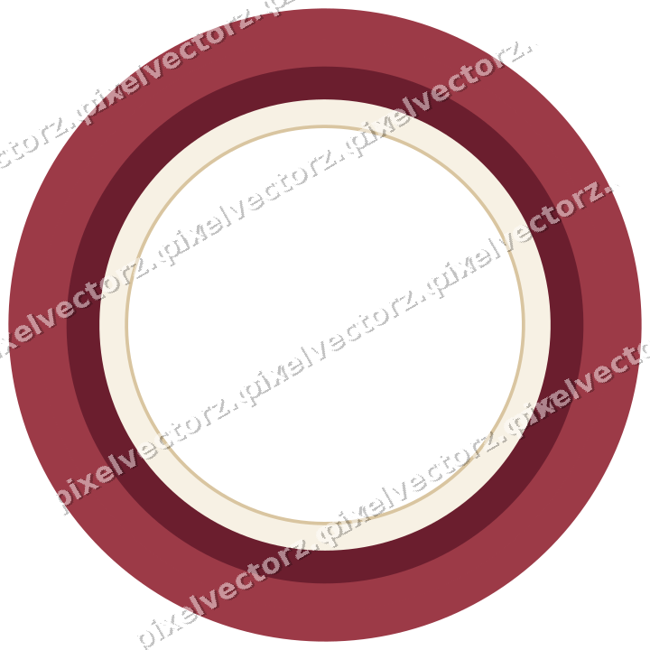 Decorative line art frame in dark pink and red with oval