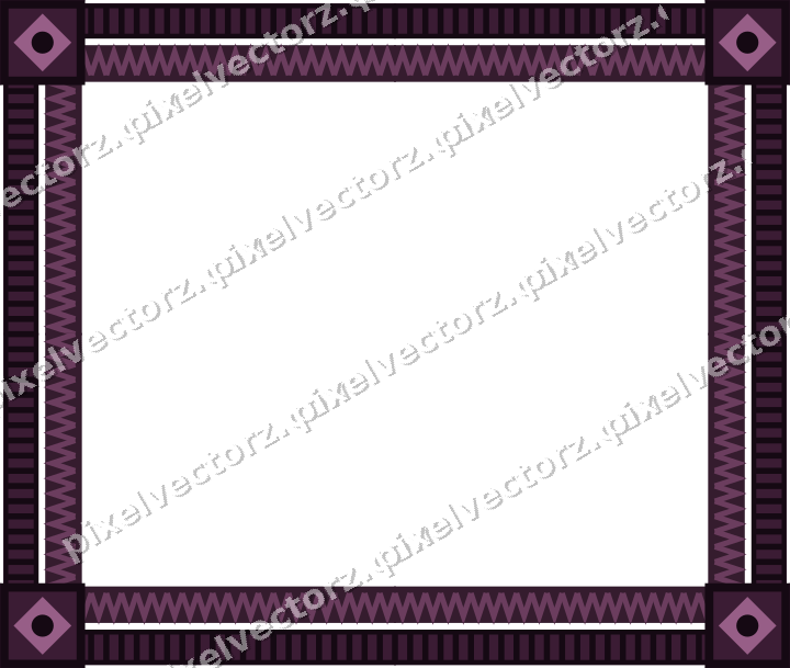 Decorative picture frame border in dark magenta and amber with zigzag