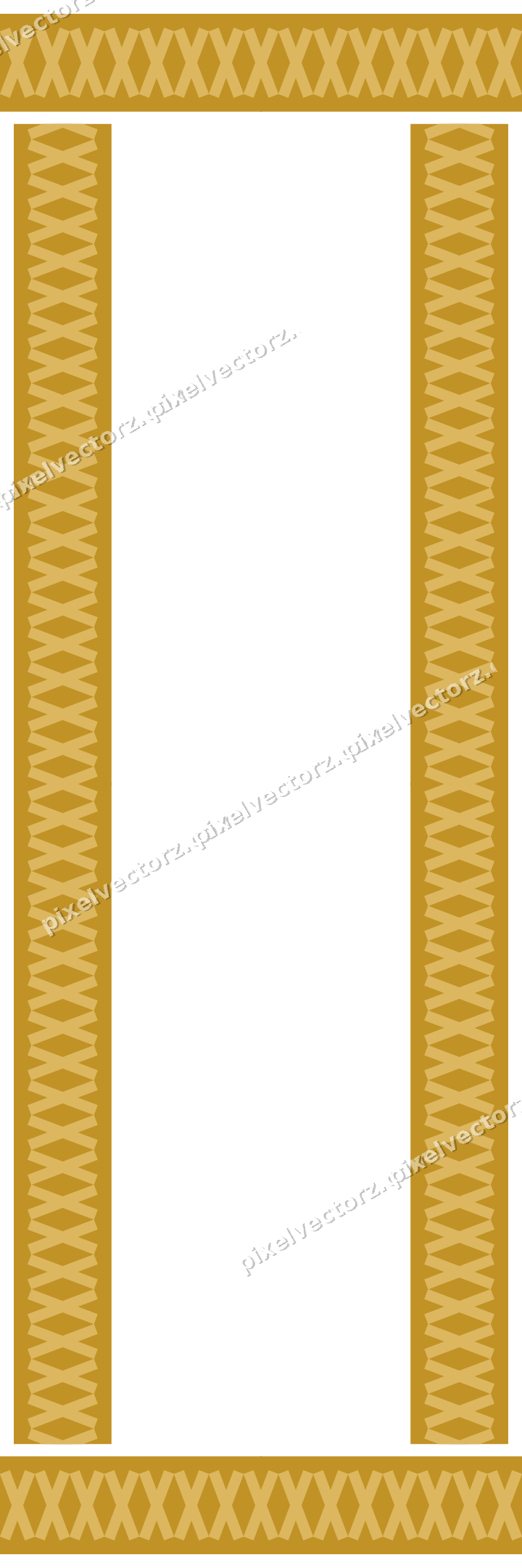 Decorative picture frame border in orange and amber with cross band