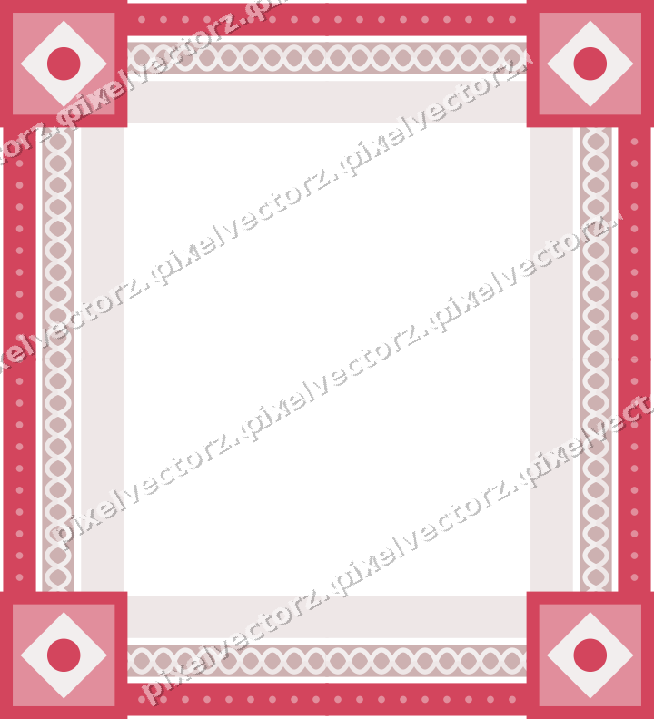 Decorative picture frame border in pale pink and pale red with dot row