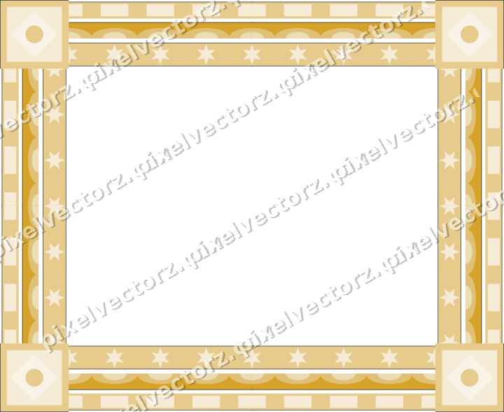Decorative picture frame border in dark blue and amber with dentil