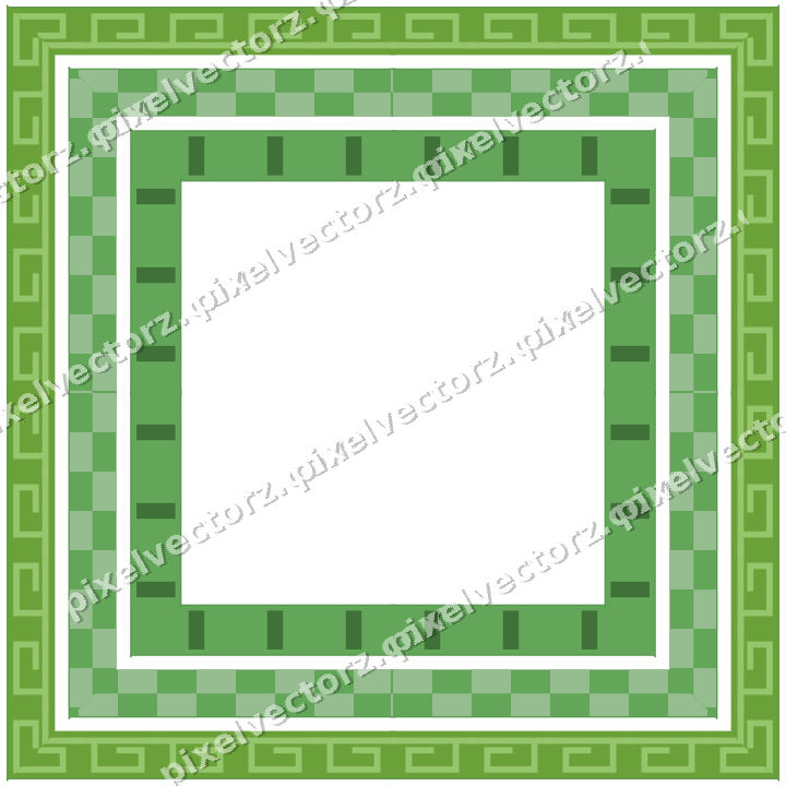 Decorative picture frame border in lime and yellow with greek key