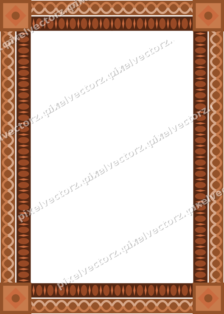 Decorative picture frame border in orange and blue with guilloche