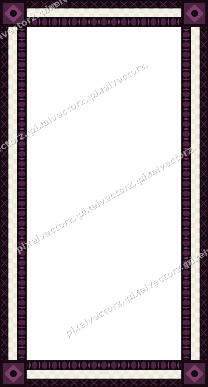 Decorative picture frame border in dark magenta with cross band