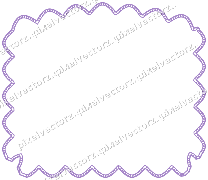 Decorative line art frame in purple and blue with label plaque