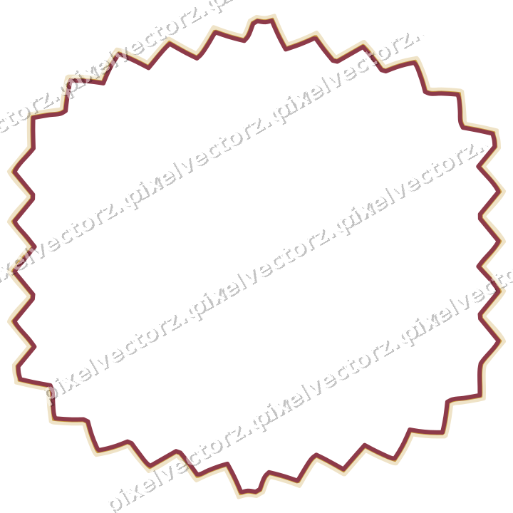 Decorative line art frame in dark pink and amber with label plaque
