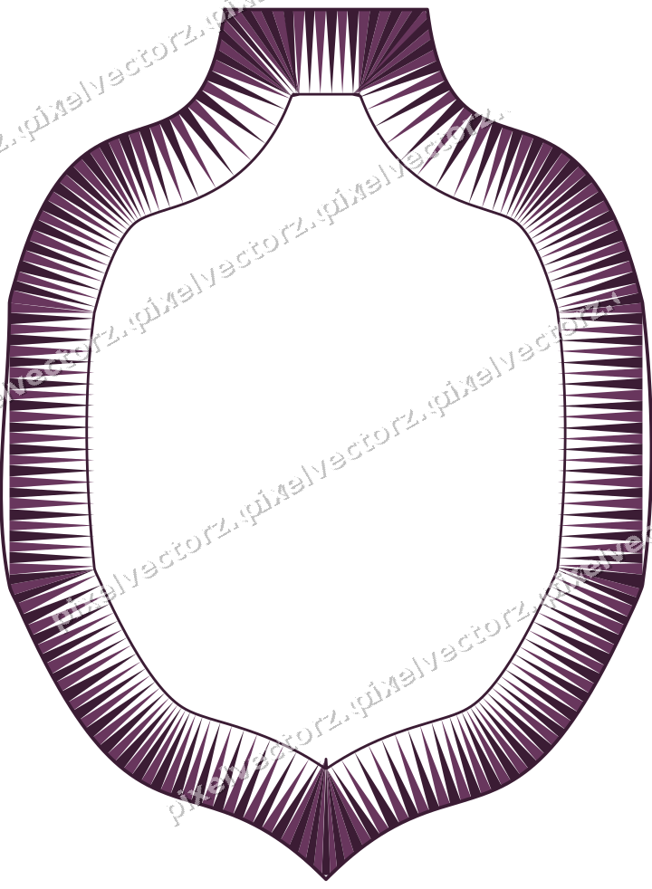 Decorative line art frame in dark magenta and amber with label plaque