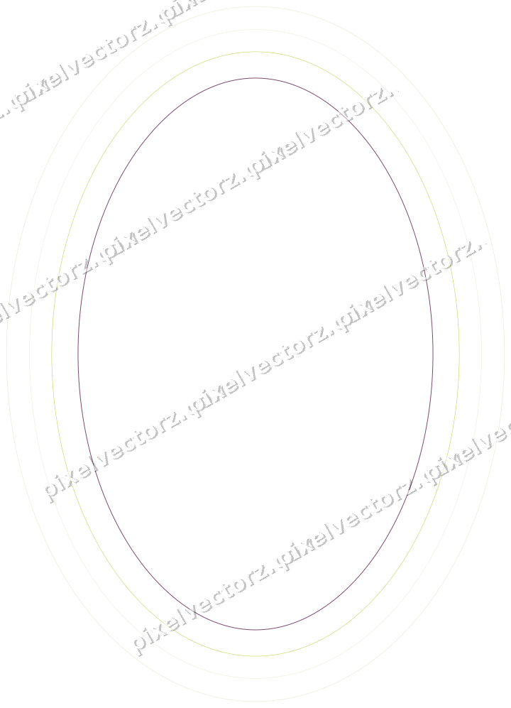 Decorative line art frame in dark magenta and lime with oval