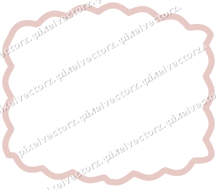 Decorative line art frame in pale pink and pale red with label plaque