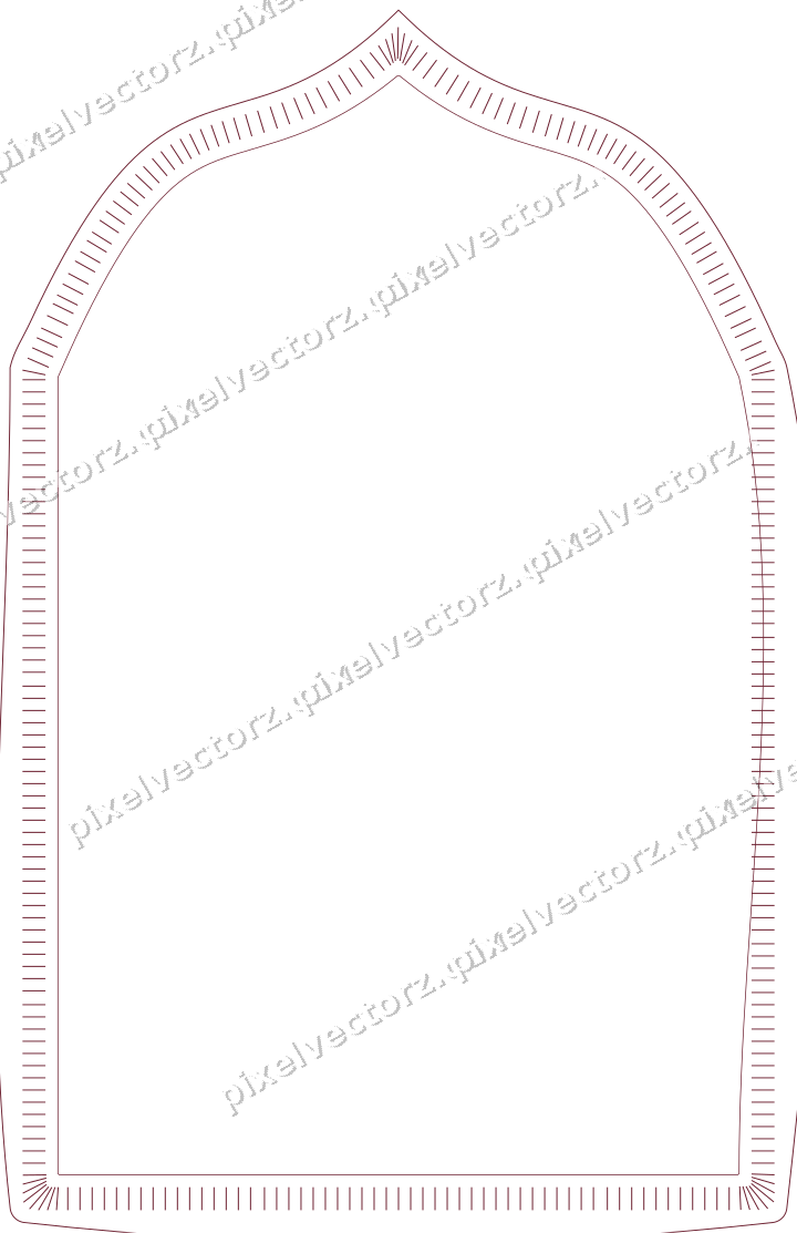 Decorative line art frame in dark pink and red with label plaque