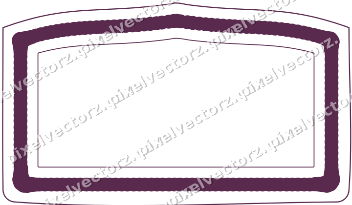 Decorative line art frame in dark magenta and lime with label plaque