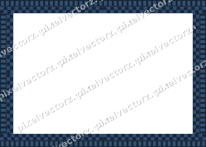 Decorative picture frame border in dark blue and orange with dentil