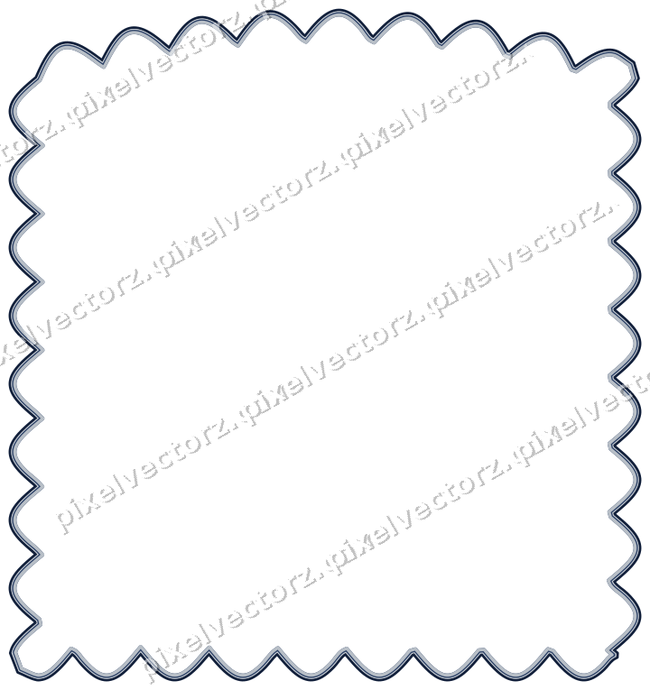 Decorative line art frame in dark blue and white with label plaque