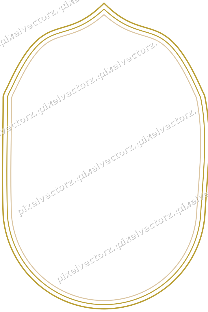 Decorative line art frame in amber and pale orange with label plaque