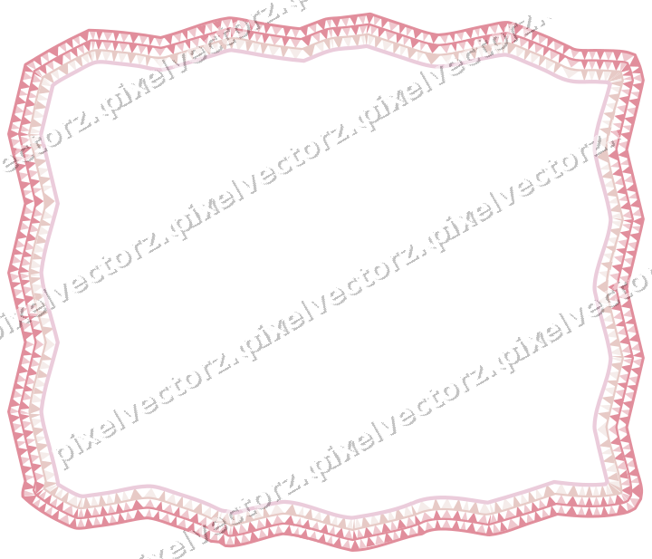 Decorative line art frame in pale pink and pale red with label plaque