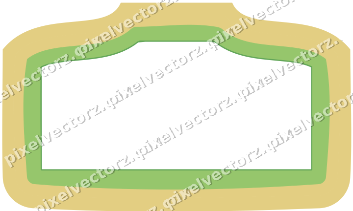 Decorative line art frame in lime and yellow with label plaque