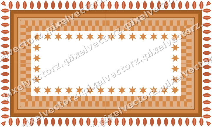 Decorative picture frame border in orange and amber with leaf moulding