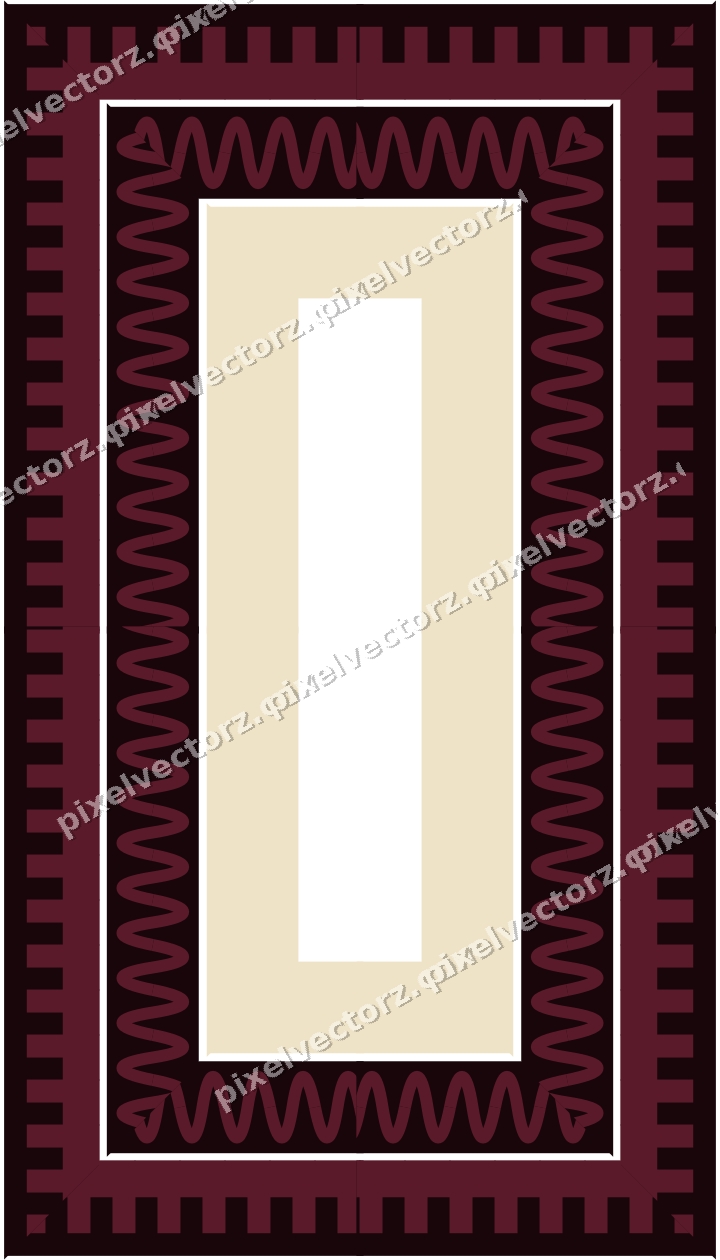 Decorative picture frame border in dark pink and amber with wave band