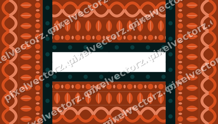 Decorative picture frame border in orange and teal with bead and reel