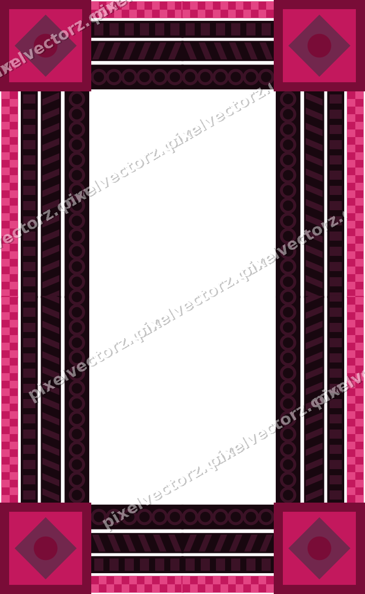 Decorative picture frame border in lime and pink with dentil