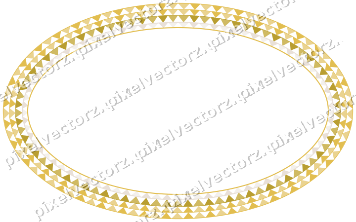 Decorative line art frame in amber and pale orange with oval