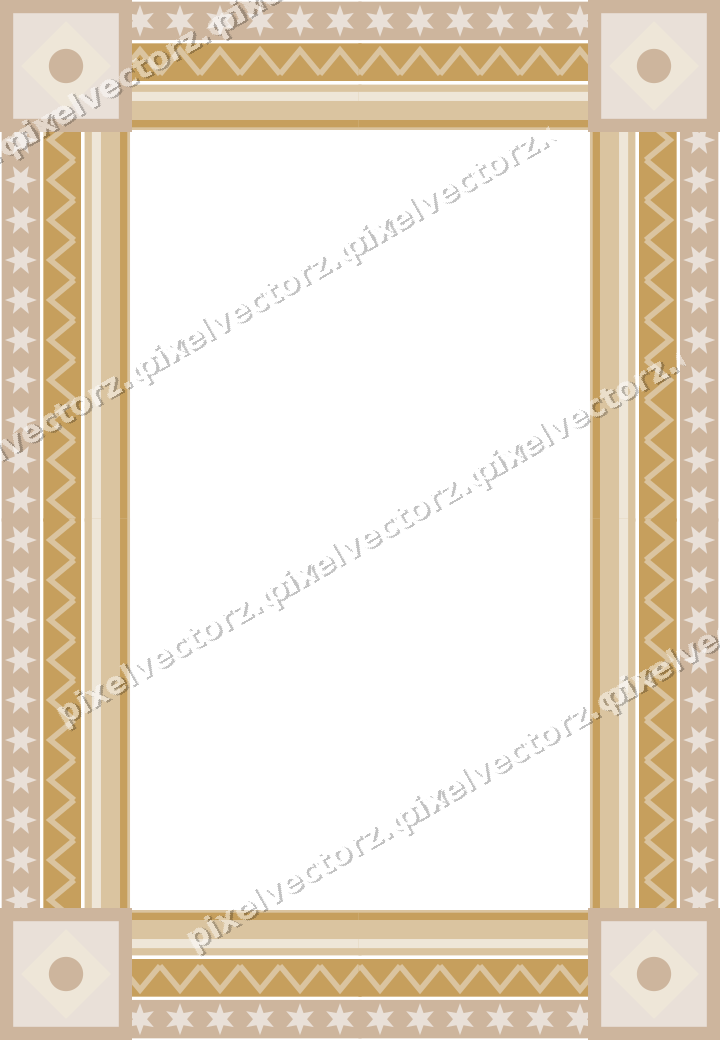 Decorative picture frame border in amber with star band