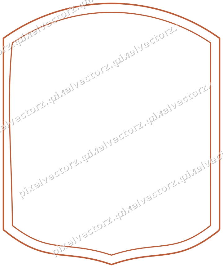 Decorative line art frame in orange and amber with label plaque