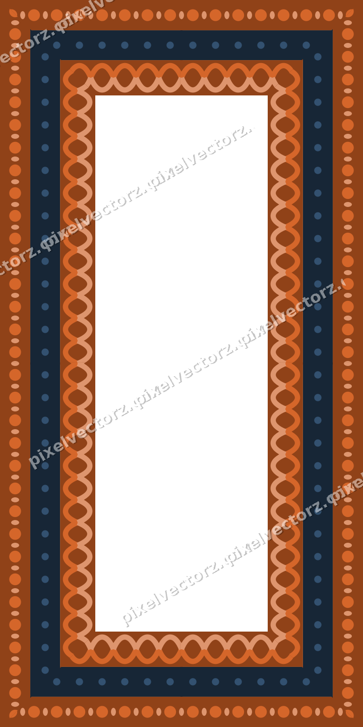 Decorative picture frame border in dark blue with bead and reel
