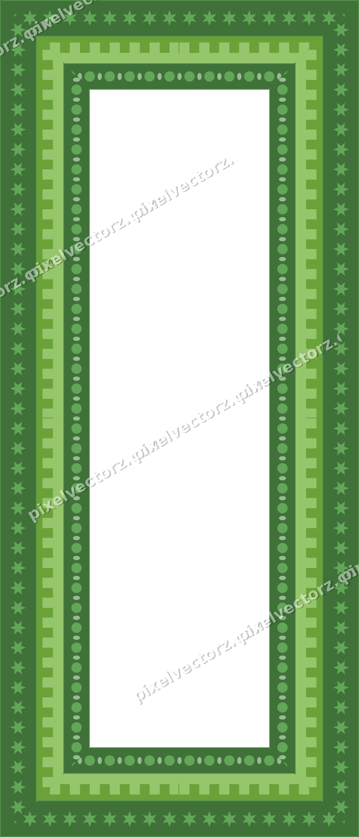 Decorative picture frame border in lime and yellow with step band