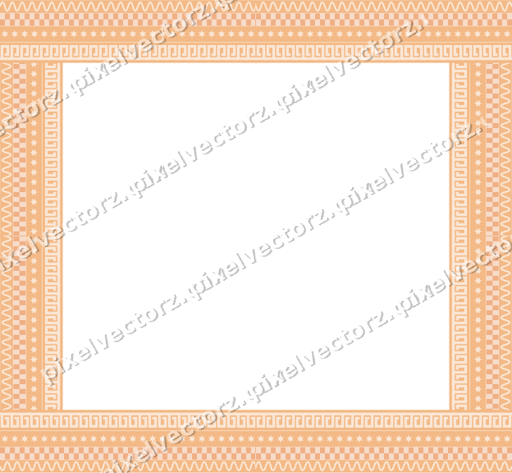 Decorative picture frame border in blue and orange with wave band
