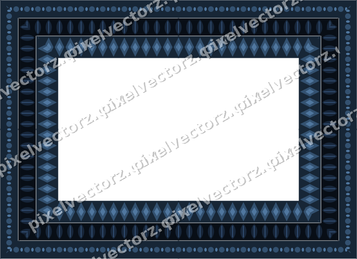 Decorative picture frame border in dark blue with bead and reel