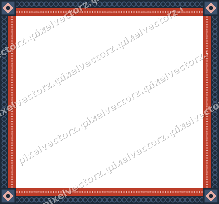 Decorative picture frame border in amber and green with ring chain
