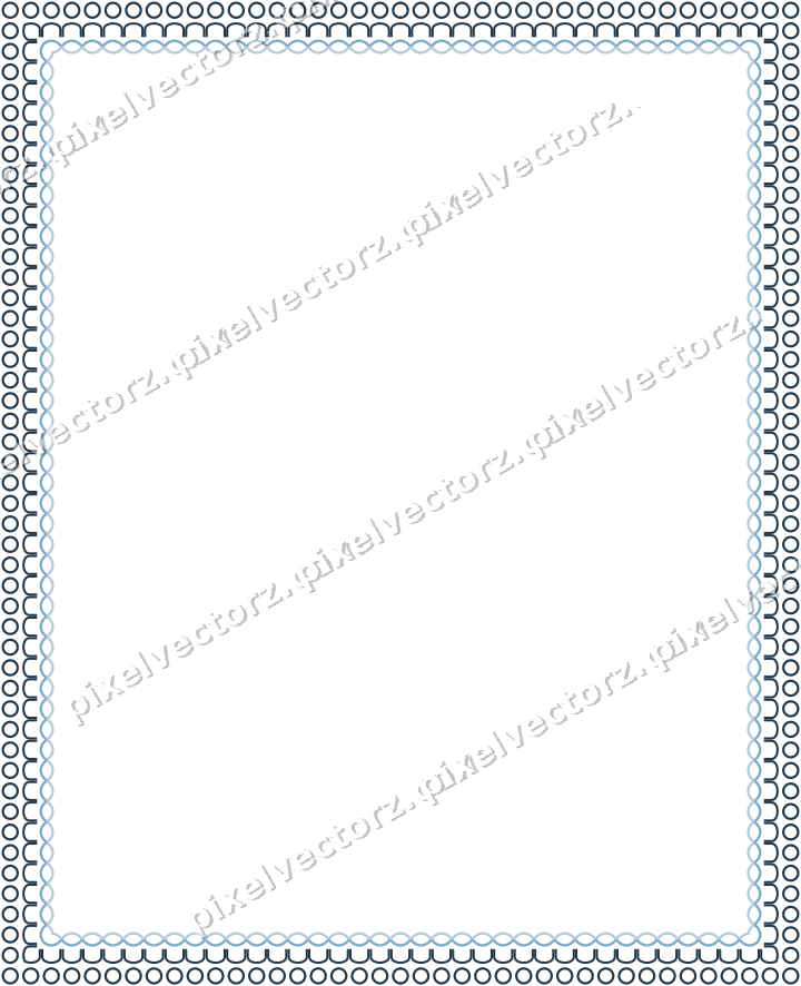 Decorative picture frame border in orange and cyan with arcade frieze