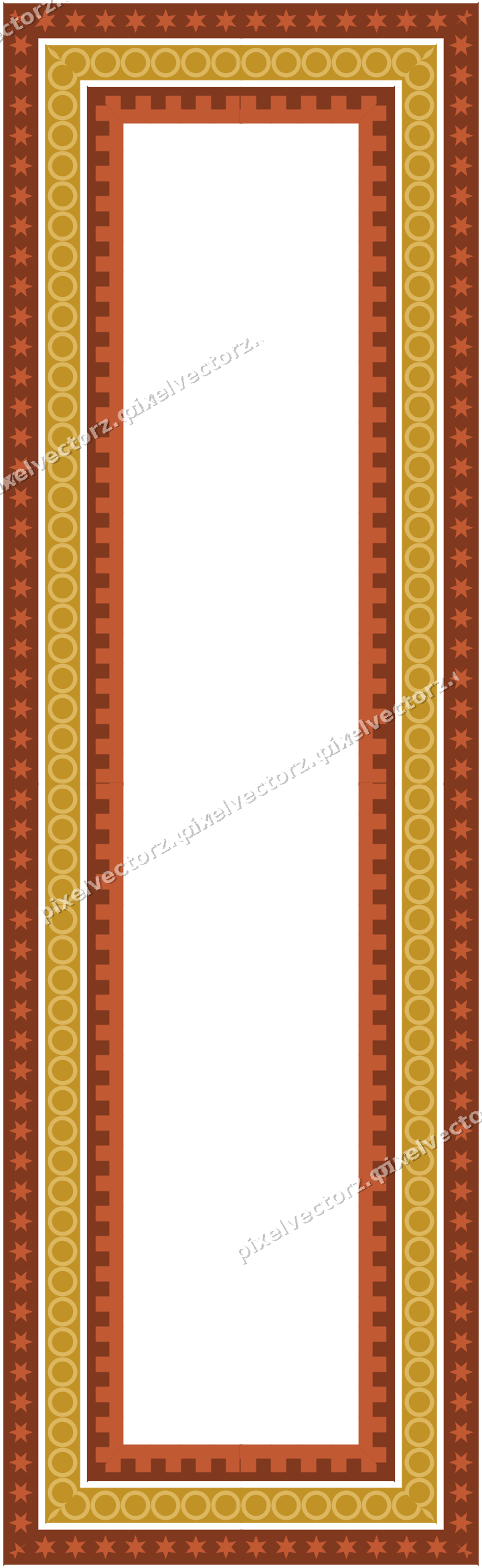 Decorative picture frame border in orange and amber with ring chain