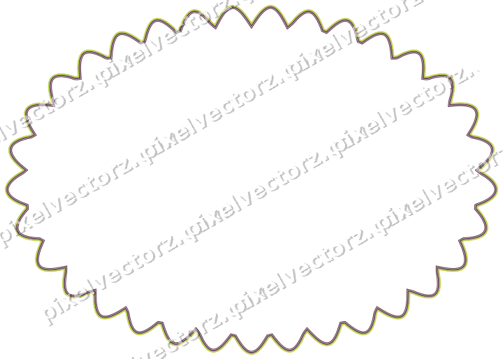 Decorative line art frame in dark magenta and lime with oval