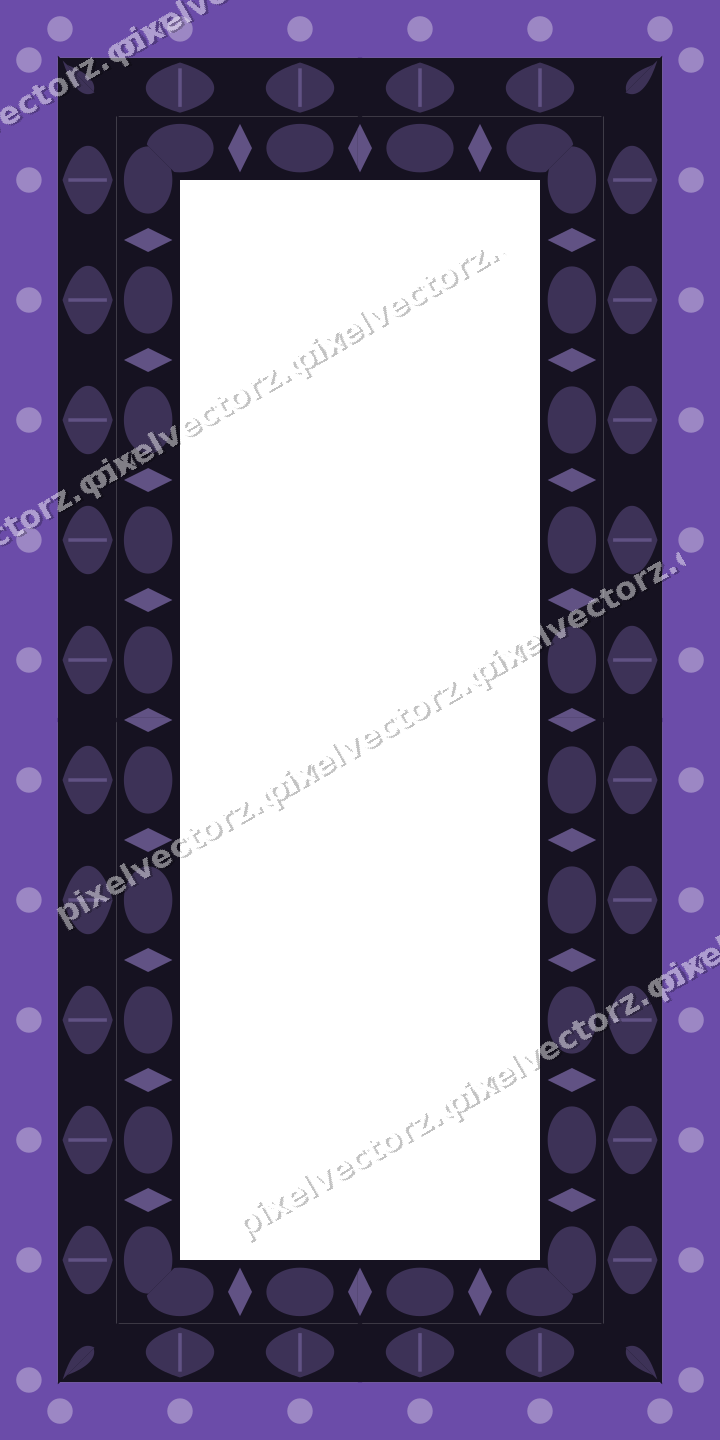 Decorative picture frame border in amber and purple with leaf moulding