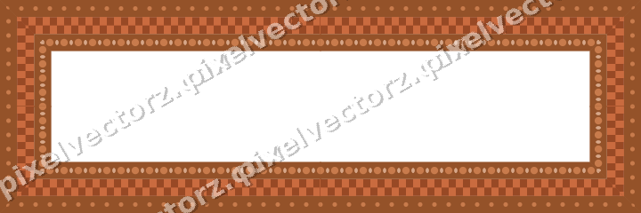 Decorative picture frame border in orange and blue with dot row