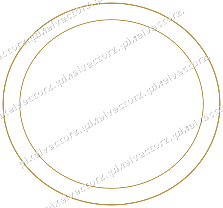 Decorative line art frame in dark magenta and amber with oval