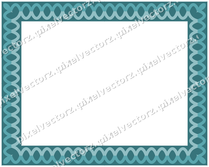 Decorative picture frame border in green and teal with guilloche