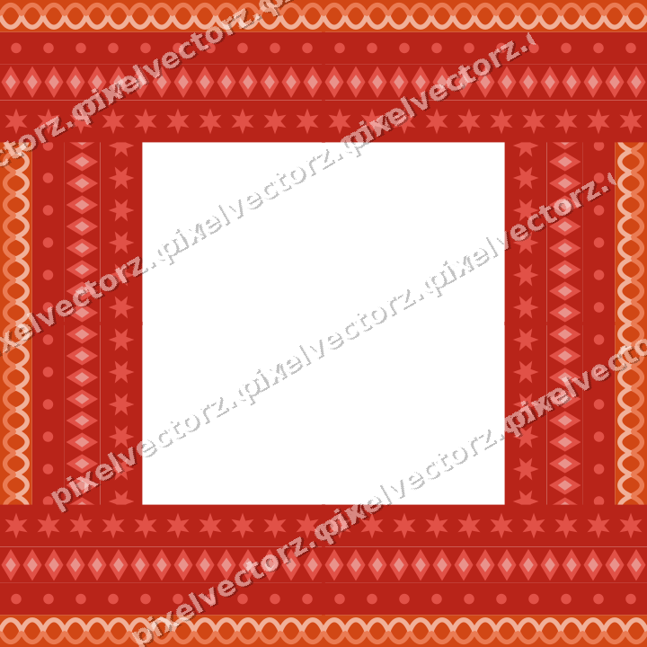 Decorative picture frame border in red and orange with guilloche