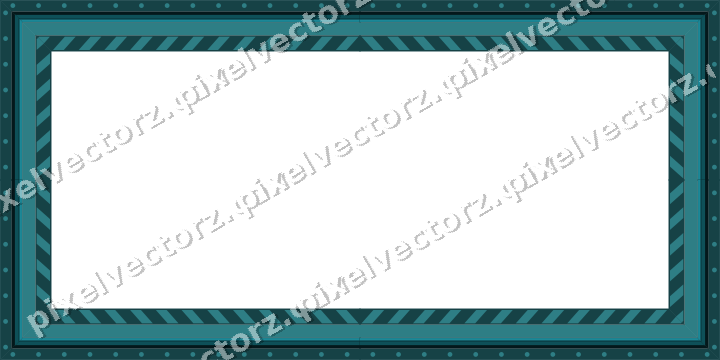Decorative picture frame border in dark teal and orange with dot row