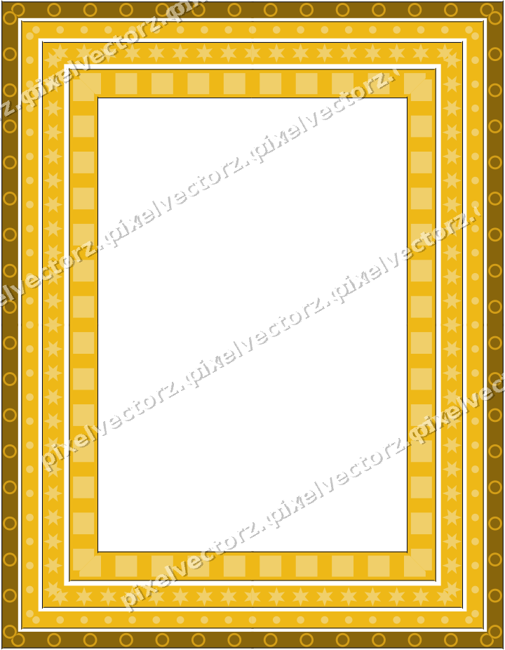 Decorative picture frame border in amber and blue with dot row