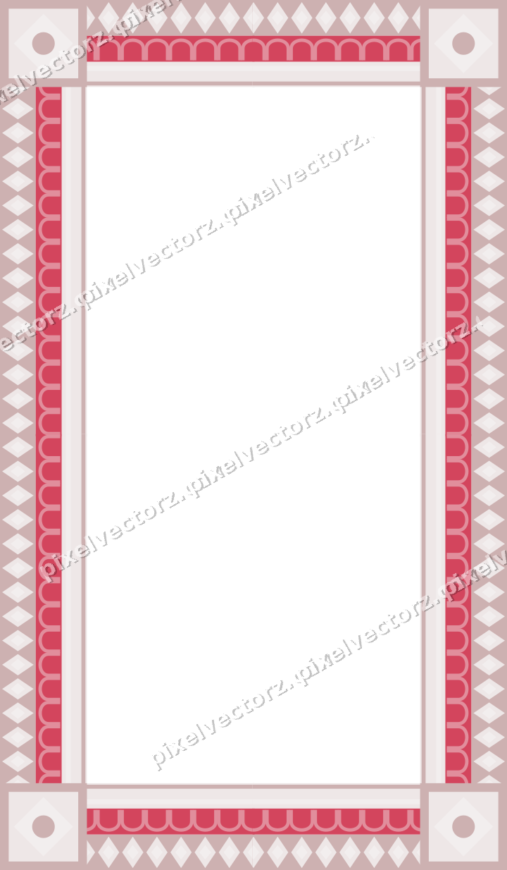Decorative picture frame border in pale pink with arcade frieze
