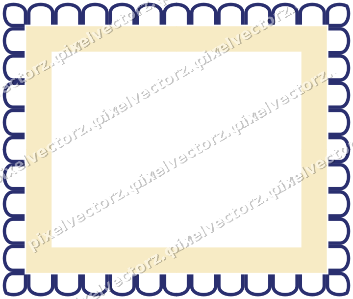 Decorative picture frame border in dark blue with arcade frieze