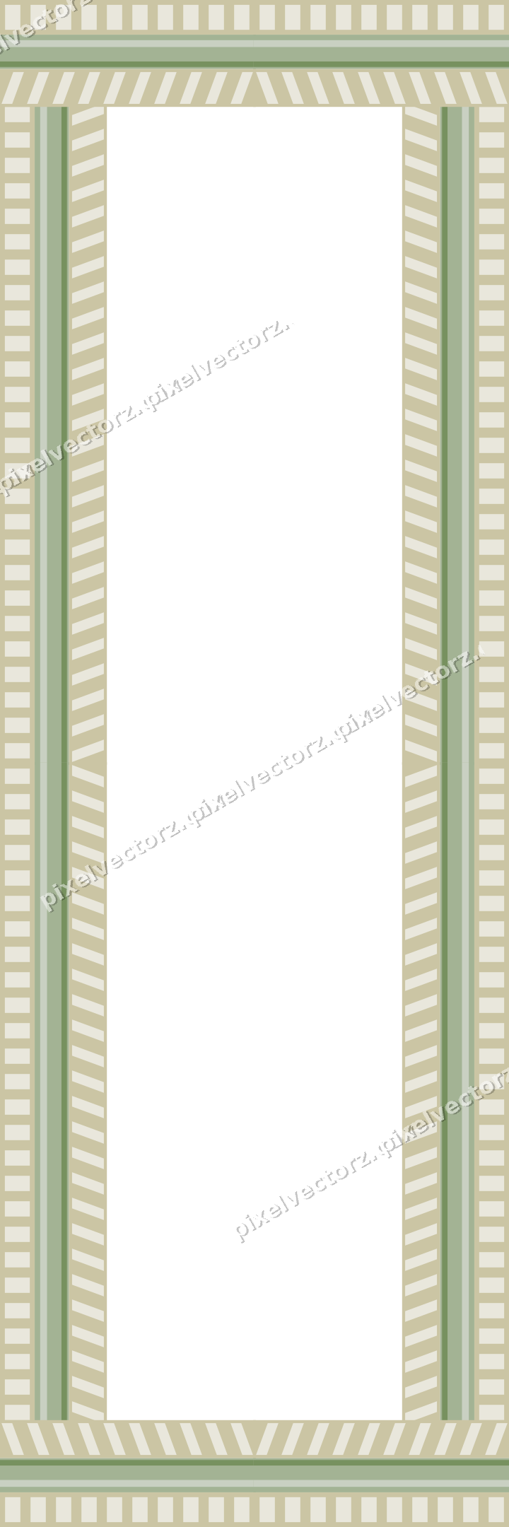 Decorative picture frame border in dark magenta and lime with dentil