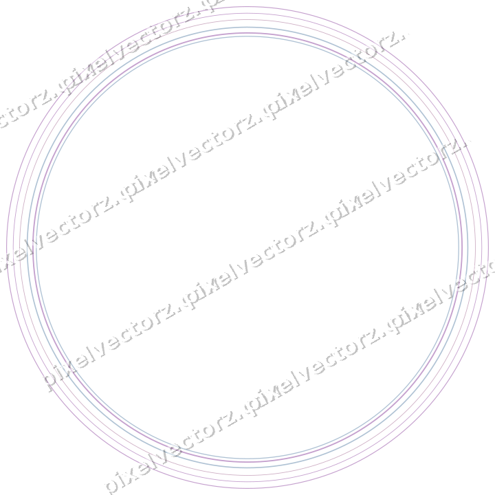 Decorative line art frame in purple and blue with oval